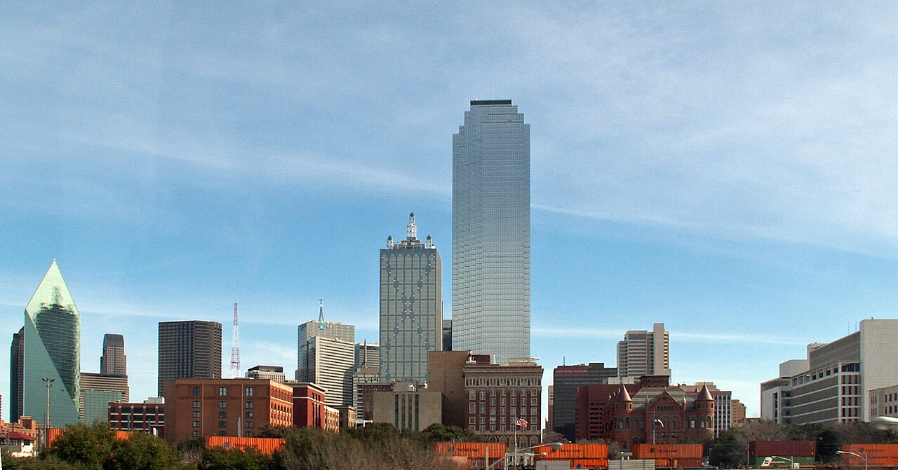 Daytime view of the downtown Dallas, Texas skyline.